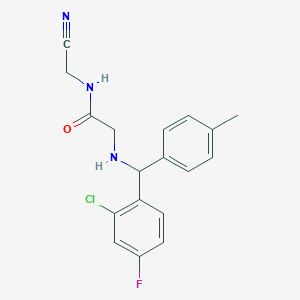 2-{[(2-chloro-4-fluorophenyl)(4-methylphenyl)methyl]amino}-N-(cyanomethyl)acetamide