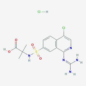 molecular formula C14H17Cl2N5O4S B2613968 UK-371804 HCl CAS No. 256476-36-5