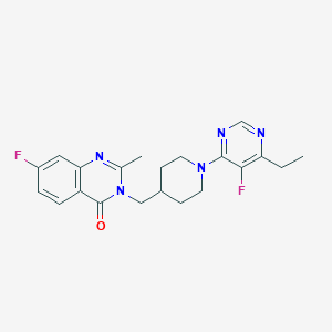 3-[[1-(6-Ethyl-5-fluoropyrimidin-4-yl)piperidin-4-yl]methyl]-7-fluoro-2-methylquinazolin-4-one