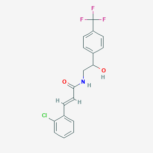 molecular formula C18H15ClF3NO2 B2613972 (E)-3-(2-chlorophenyl)-N-(2-hydroxy-2-(4-(trifluoromethyl)phenyl)ethyl)acrylamide CAS No. 1351663-71-2