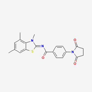 (E)-4-(2,5-dioxopyrrolidin-1-yl)-N-(3,4,6-trimethylbenzo[d]thiazol-2(3H)-ylidene)benzamide
