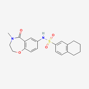 molecular formula C20H22N2O4S B2613978 N-(4-methyl-5-oxo-2,3,4,5-tetrahydro-1,4-benzoxazepin-7-yl)-5,6,7,8-tetrahydronaphthalene-2-sulfonamide CAS No. 926031-86-9