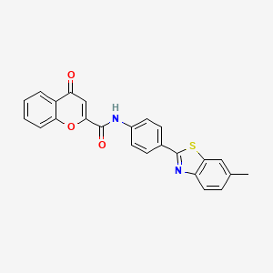 molecular formula C24H16N2O3S B2613983 N-(4-(6-methylbenzo[d]thiazol-2-yl)phenyl)-4-oxo-4H-chromene-2-carboxamide CAS No. 361478-39-9