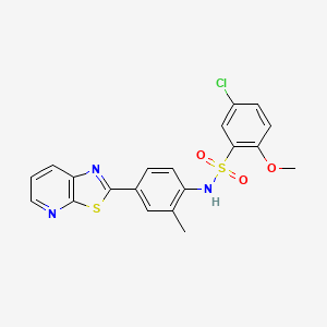 5-chloro-2-methoxy-N-(2-methyl-4-(thiazolo[5,4-b]pyridin-2-yl)phenyl)benzenesulfonamide