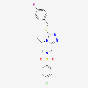 4-chloro-N-({4-ethyl-5-[(4-fluorobenzyl)sulfanyl]-4H-1,2,4-triazol-3-yl}methyl)benzenesulfonamide