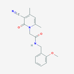 molecular formula C18H19N3O3 B2614021 2-(3-cyano-4,6-dimethyl-2-oxopyridin-1(2H)-yl)-N-(2-methoxybenzyl)acetamide CAS No. 932338-34-6