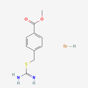 molecular formula C10H13BrN2O2S B2614030 Methyl 4-[(carbamimidoylsulfanyl)methyl]benzoate hydrobromide CAS No. 479580-58-0