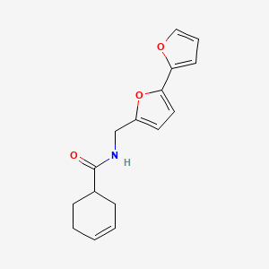molecular formula C16H17NO3 B2614071 N-([2,2'-bifuran]-5-ylmethyl)cyclohex-3-enecarboxamide CAS No. 2034564-10-6
