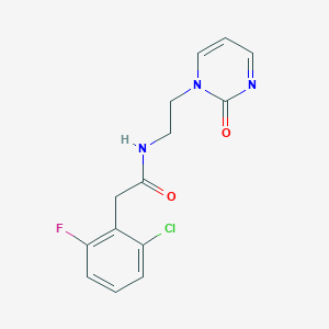 2-(2-chloro-6-fluorophenyl)-N-(2-(2-oxopyrimidin-1(2H)-yl)ethyl)acetamide