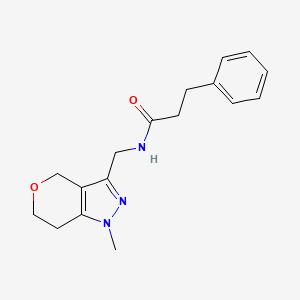 N-((1-methyl-1,4,6,7-tetrahydropyrano[4,3-c]pyrazol-3-yl)methyl)-3-phenylpropanamide