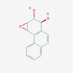molecular formula C₁₄H₁₂O₃ B026141 1-beta,2-beta-Phenanthrenediol, 1,2,3,4-tetrahydro-3-alpha,4-alpha-epoxy-, (+-)- CAS No. 67737-62-6