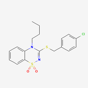 B2614206 4-butyl-3-[(4-chlorobenzyl)thio]-4H-1,2,4-benzothiadiazine 1,1-dioxide CAS No. 893790-39-1