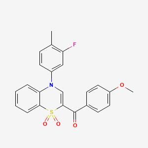 [4-(3-fluoro-4-methylphenyl)-1,1-dioxido-4H-1,4-benzothiazin-2-yl](4-methoxyphenyl)methanone