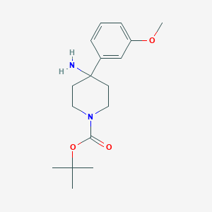 molecular formula C17H26N2O3 B2614244 tert-Butyl 4-amino-4-(3-methoxyphenyl)piperidine-1-carboxylate CAS No. 1774905-33-7