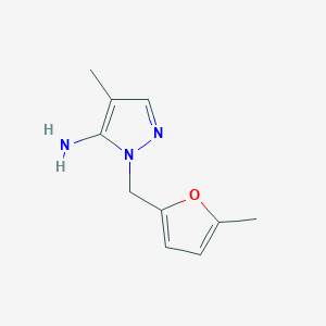 molecular formula C10H13N3O B2614256 4-Methyl-2-(5-methyl-furan-2-ylmethyl)-2H-pyrazol-3-ylamine CAS No. 957513-32-5