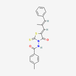 4-methyl-N-[5-(2-methyl-3-phenyl-2-propen-1-ylidene)-4-oxo-2-thioxo-1,3-thiazolidin-3-yl]benzamide
