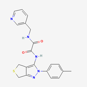 molecular formula C20H19N5O2S B2614266 N1-(pyridin-3-ylmethyl)-N2-(2-(p-tolyl)-4,6-dihydro-2H-thieno[3,4-c]pyrazol-3-yl)oxalamide CAS No. 941992-39-8