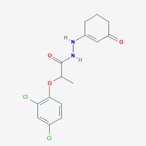 molecular formula C15H16Cl2N2O3 B2614296 2-(2,4-dichlorophenoxy)-N'-(3-oxocyclohex-1-en-1-yl)propanehydrazide CAS No. 1024134-18-6