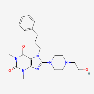 8-[4-(2-Hydroxyethyl)piperazin-1-yl]-1,3-dimethyl-7-(3-phenylpropyl)purine-2,6-dione