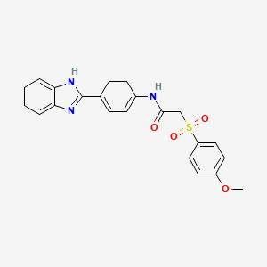 molecular formula C22H19N3O4S B2614309 N-[4-(1H-1,3-benzodiazol-2-yl)phenyl]-2-(4-methoxybenzenesulfonyl)acetamide CAS No. 941901-72-0