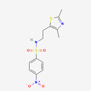 molecular formula C13H15N3O4S2 B2614332 N-[2-(2,4-dimethyl-1,3-thiazol-5-yl)ethyl]-4-nitrobenzene-1-sulfonamide CAS No. 873009-85-9