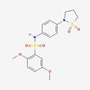 molecular formula C17H20N2O6S2 B2614338 N-(4-(1,1-dioxidoisothiazolidin-2-yl)phenyl)-2,5-dimethoxybenzenesulfonamide CAS No. 946214-80-8