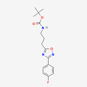 molecular formula C16H20FN3O3 B2614362 tert-butyl N-{3-[3-(4-fluorophenyl)-1,2,4-oxadiazol-5-yl]propyl}carbamate CAS No. 1797919-86-8