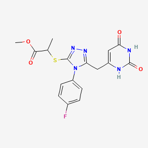 methyl 2-((5-((2,6-dioxo-1,2,3,6-tetrahydropyrimidin-4-yl)methyl)-4-(4-fluorophenyl)-4H-1,2,4-triazol-3-yl)thio)propanoate