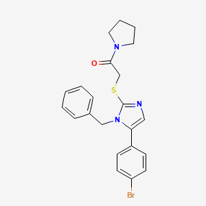2-((1-benzyl-5-(4-bromophenyl)-1H-imidazol-2-yl)thio)-1-(pyrrolidin-1-yl)ethanone