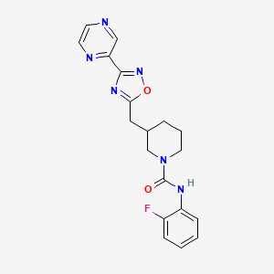 N-(2-fluorophenyl)-3-((3-(pyrazin-2-yl)-1,2,4-oxadiazol-5-yl)methyl)piperidine-1-carboxamide
