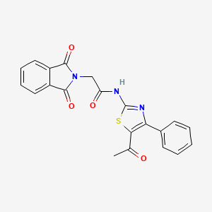 molecular formula C21H15N3O4S B2614383 N-(5-acetyl-4-phenylthiazol-2-yl)-2-(1,3-dioxoisoindolin-2-yl)acetamide CAS No. 477545-67-8