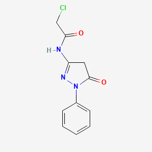 molecular formula C11H10ClN3O2 B2614409 2-chloro-N-(5-oxo-1-phenyl-4,5-dihydro-1H-pyrazol-3-yl)acetamide CAS No. 29606-54-0