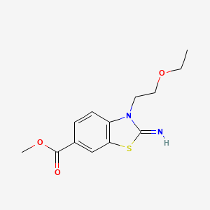 molecular formula C13H16N2O3S B2614483 Methyl 3-(2-ethoxyethyl)-2-imino-2,3-dihydrobenzo[d]thiazole-6-carboxylate CAS No. 1351643-21-4
