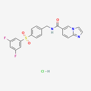 molecular formula C21H16ClF2N3O3S B2614486 GNE-617 hydrochloride CAS No. 2070014-99-0