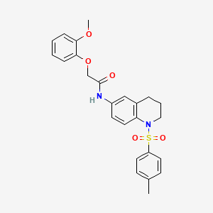 molecular formula C25H26N2O5S B2614535 2-(2-methoxyphenoxy)-N-[1-(4-methylbenzenesulfonyl)-1,2,3,4-tetrahydroquinolin-6-yl]acetamide CAS No. 1005300-32-2