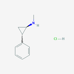 molecular formula C10H14ClN B2614555 trans-(-)-(2-Phenyl-cyclopropyl)-methylamine Hydrochloride CAS No. 131844-40-1