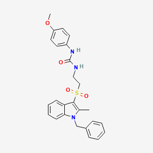molecular formula C26H27N3O4S B2614569 1-(2-((1-benzyl-2-methyl-1H-indol-3-yl)sulfonyl)ethyl)-3-(4-methoxyphenyl)urea CAS No. 946219-62-1