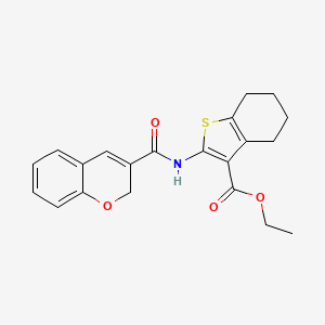 molecular formula C21H21NO4S B2614578 ETHYL 2-(2H-CHROMENE-3-AMIDO)-4,5,6,7-TETRAHYDRO-1-BENZOTHIOPHENE-3-CARBOXYLATE CAS No. 887346-29-4