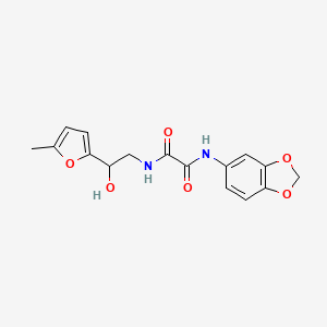 molecular formula C16H16N2O6 B2614631 N'-(2H-1,3-benzodioxol-5-yl)-N-[2-hydroxy-2-(5-methylfuran-2-yl)ethyl]ethanediamide CAS No. 1226439-85-5