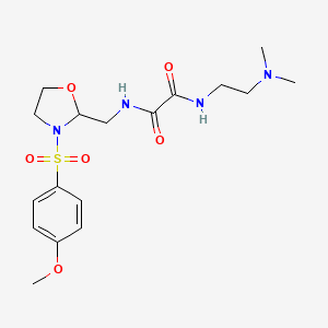 molecular formula C17H26N4O6S B2614632 N-[2-(dimethylamino)ethyl]-N'-{[3-(4-methoxybenzenesulfonyl)-1,3-oxazolidin-2-yl]methyl}ethanediamide CAS No. 868981-20-8