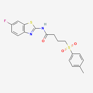 molecular formula C18H17FN2O3S2 B2614657 N-(6-fluorobenzo[d]thiazol-2-yl)-4-tosylbutanamide CAS No. 941967-21-1