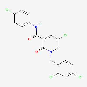 molecular formula C19H12Cl4N2O2 B2614680 5-chloro-N-(4-chlorophenyl)-1-(2,4-dichlorobenzyl)-2-oxo-1,2-dihydro-3-pyridinecarboxamide CAS No. 242797-24-6