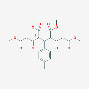 molecular formula C22H26O10 B2614683 Tetramethyl 2,6-dioxo-4-(p-tolyl)heptane-1,3,5,7-tetracarboxylate CAS No. 514183-81-4