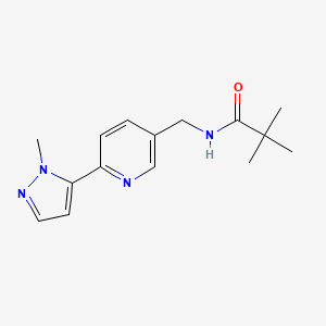 molecular formula C15H20N4O B2614725 N-((6-(1-methyl-1H-pyrazol-5-yl)pyridin-3-yl)methyl)pivalamide CAS No. 2034617-70-2