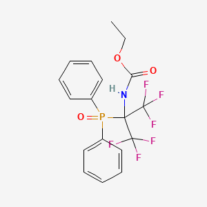 molecular formula C18H16F6NO3P B2614732 ethyl N-[1-(diphenylphosphoryl)-2,2,2-trifluoro-1-(trifluoromethyl)ethyl]carbamate CAS No. 330944-01-9