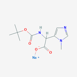 molecular formula C11H16N3NaO4 B2614749 Sodium 2-((tert-butoxycarbonyl)amino)-2-(1-methyl-1H-imidazol-5-yl)acetate CAS No. 2155852-46-1