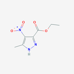 molecular formula C7H9N3O4 B2614780 5-Methyl-4-nitro-2H-pyrazole-3-carboxylic acid ethyl ester CAS No. 28668-07-7