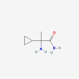 molecular formula C6H12N2O B2614807 2-Amino-2-cyclopropylpropanamide CAS No. 111829-41-5