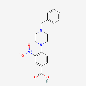molecular formula C18H19N3O4 B2614809 4-(4-Benzylpiperazin-1-yl)-3-nitrobenzoic acid CAS No. 312921-86-1