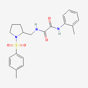 molecular formula C21H25N3O4S B2614815 N1-(o-tolyl)-N2-((1-tosylpyrrolidin-2-yl)methyl)oxalamide CAS No. 896277-03-5